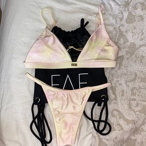 One of a kind hand tie-dyed FAE bikini